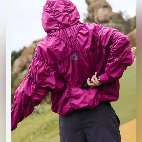 New FP Movement Happy Camper Hooded Jacket Pullover Womens Medium Purple Pink - Picture 16 of 16